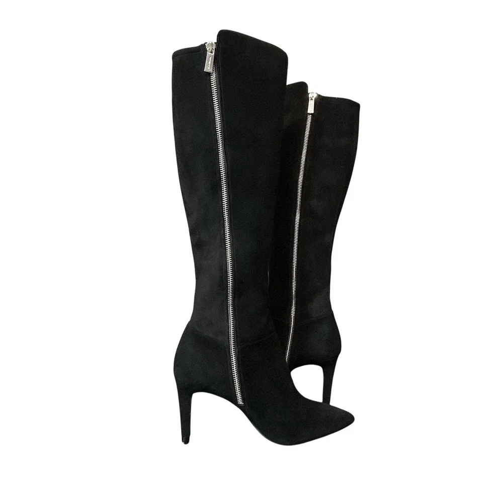 Michael Kors Dorothy Flex Black Suede Knee-High Boots - Size‎ 8.5M - Stiletto